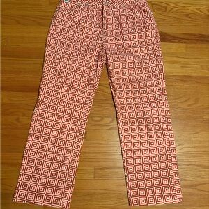 Urban Outfitters Red Geometric Straight Leg Jeans